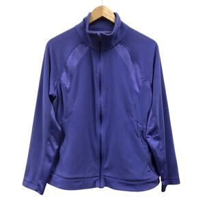 Champion Jacket Womens Medium Fleece Purple Zip Pockets Full Zip